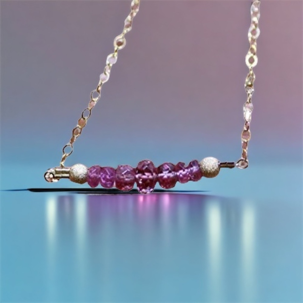 New Handmade Pink Spinel Necklace – 14K Gold Filled Gemstone Jewelry